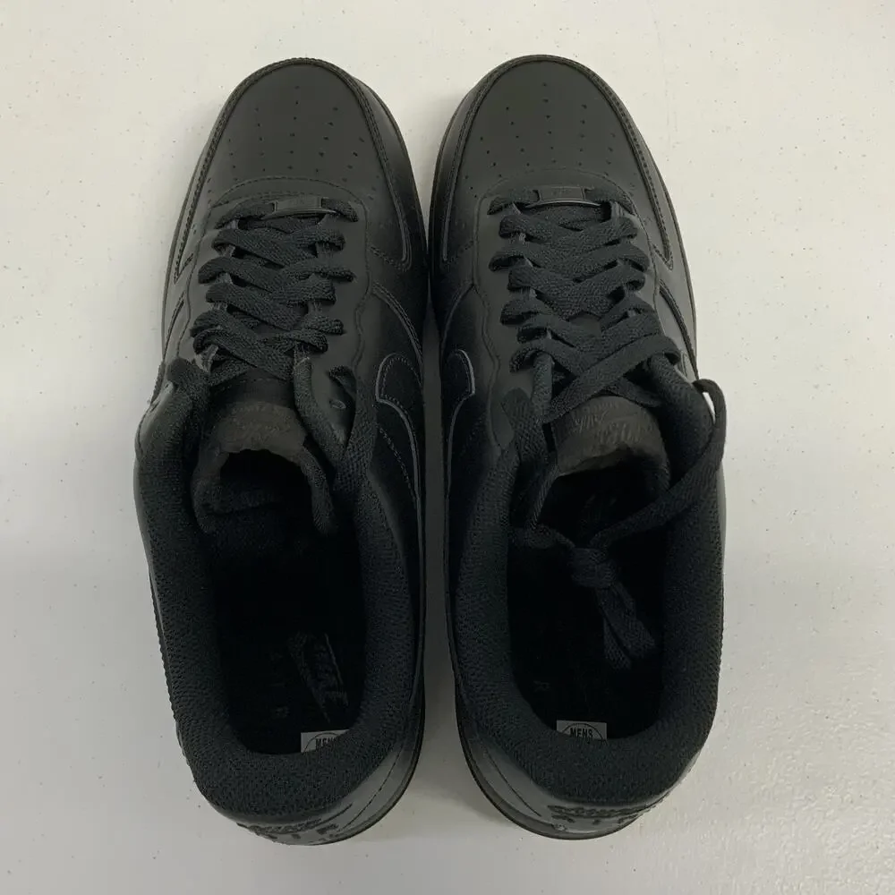 Nike Air Force 1 '07 Black Gum DZ4404 001 Size 13 Leather Light Brown Work Shoe